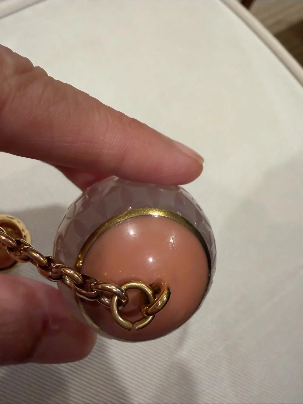 Louis Vuitton Pink Resin Monogram Mini Lin Croisette Bag Charm Keyring with COA